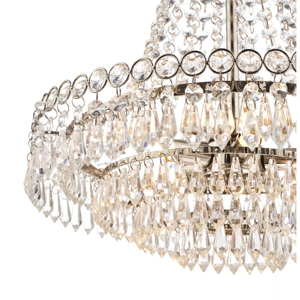 Enid Ceiling Chandelier In Polished Nickel Finish And Crystal Glass LA3691119-Q