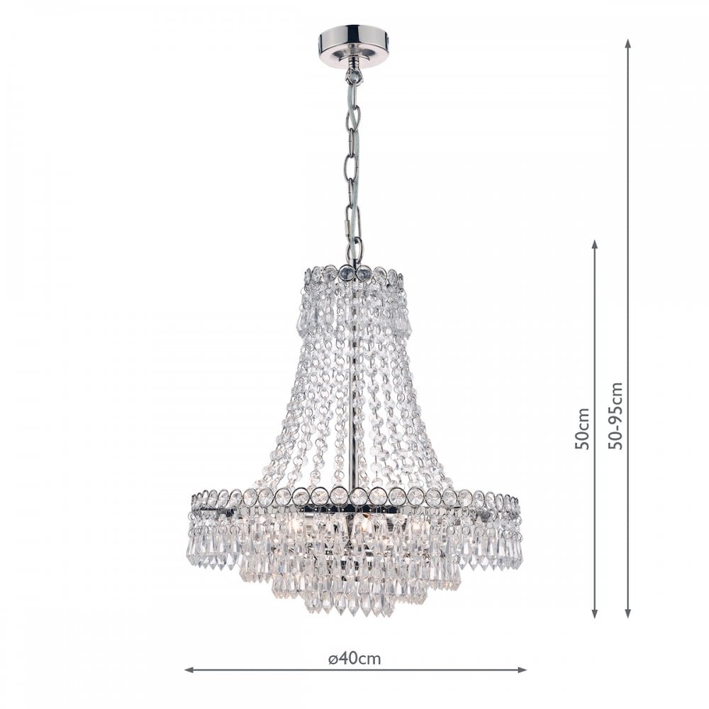 Enid Ceiling Chandelier In Polished Nickel Finish And Crystal Glass LA3691119-Q