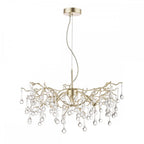 Willow 3 Light Ceiling Pendant In Satin Champagne With Crystal Glass LA3734644-Q