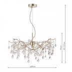 Willow 3 Light Ceiling Pendant In Satin Champagne With Crystal Glass LA3734644-Q