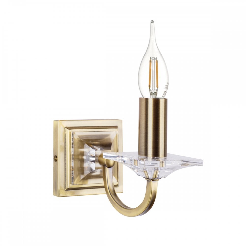 Carson Crystal 1 Light Wall Light In Antique Brass Finish LA3727735-Q