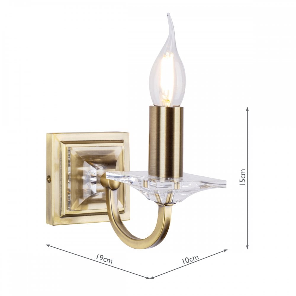 Carson Crystal 1 Light Wall Light In Antique Brass Finish LA3727735-Q