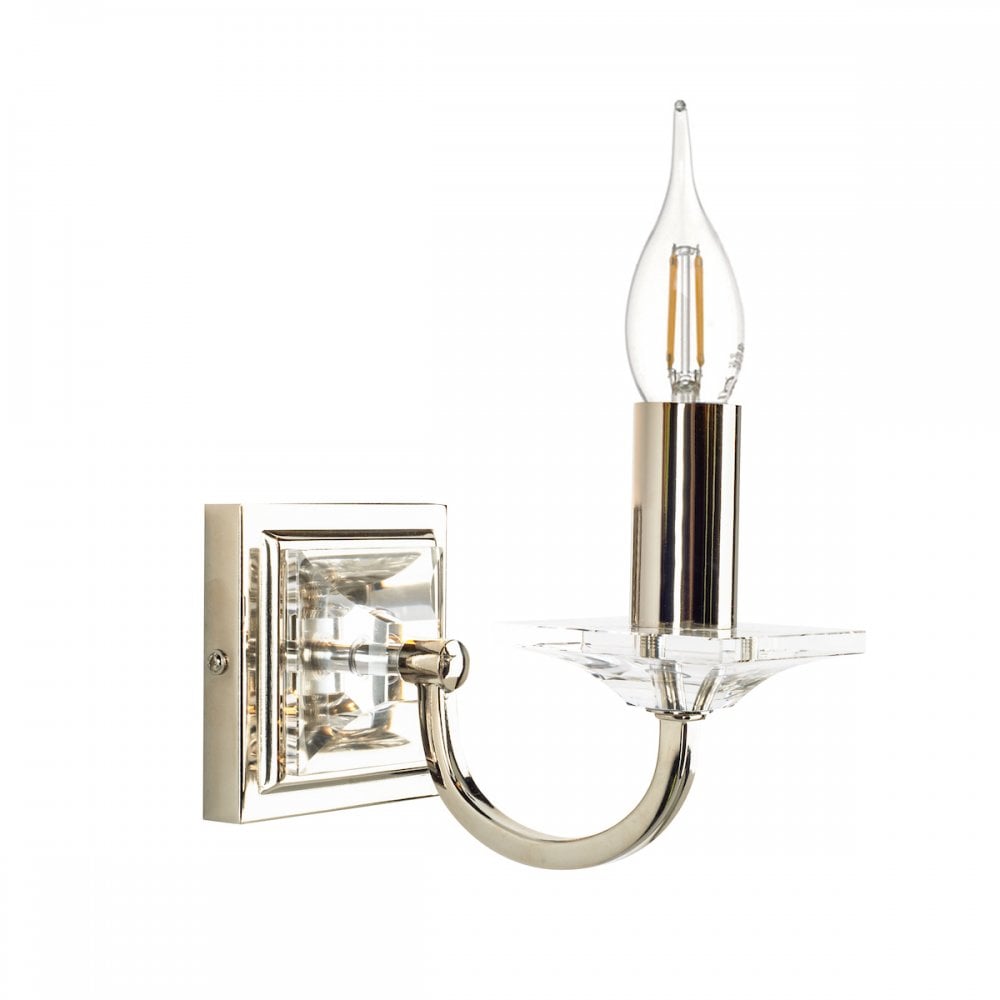 Carson Crystal 1 Light Wall Light In Polished Nickel Finish LA3727751-Q