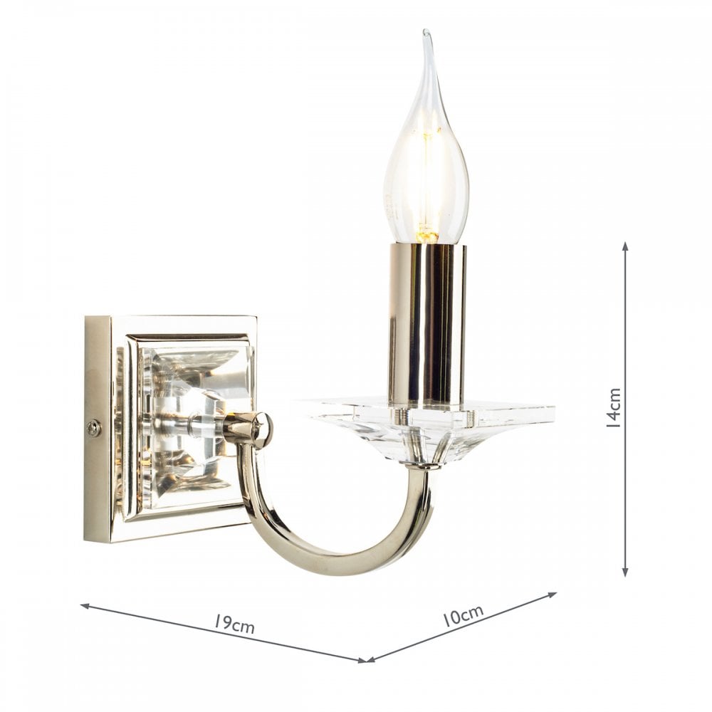 Carson Crystal 1 Light Wall Light In Polished Nickel Finish LA3727751-Q