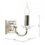 Carson Crystal 1 Light Wall Light In Polished Nickel Finish LA3727751-Q