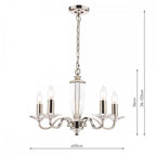 Carson Crystal 5 Light Chandelier In Polished Nickel Finish LA3603223-Q