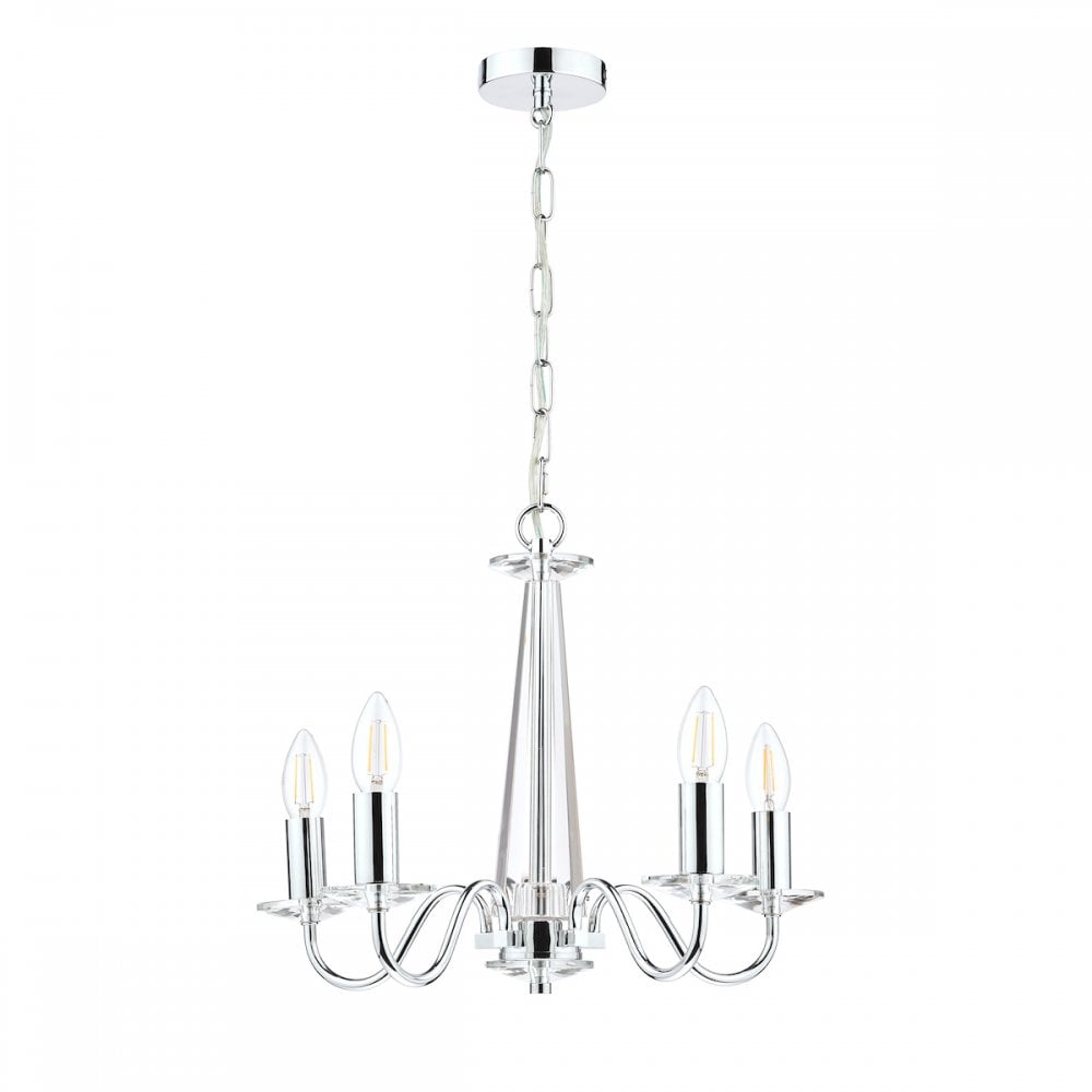 Blake Cut Glass 5 Light Crystal Chandelier In Chrome Finish LA3702763-Q