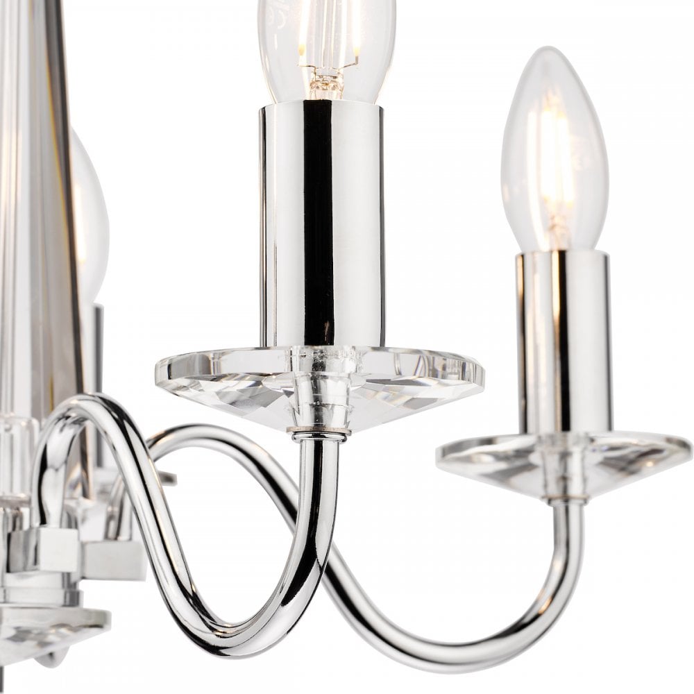 Blake Cut Glass 5 Light Crystal Chandelier In Chrome Finish LA3702763-Q