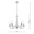 Blake Cut Glass 5 Light Crystal Chandelier In Chrome Finish LA3702763-Q