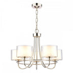 Southwell 5 Light Ceiling Chandelier In Polished Nickel With Glass Shades LA3703637-Q