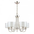 Southwell 5 Light Ceiling Chandelier In Polished Nickel With Glass Shades LA3703637-Q