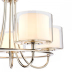 Southwell 5 Light Ceiling Chandelier In Polished Nickel With Glass Shades LA3703637-Q
