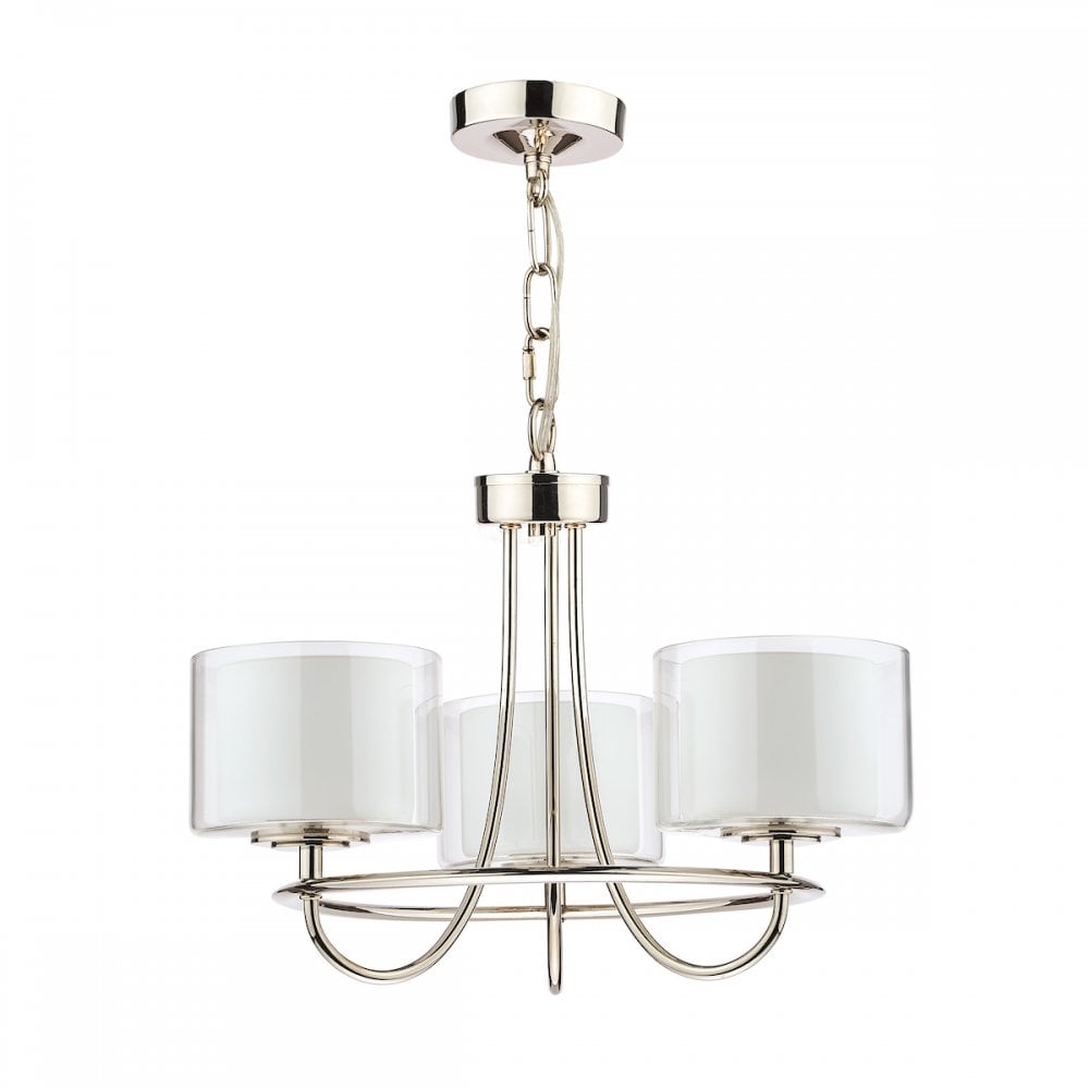 Southwell 3 Light Ceiling Chandelier In Polished Nickel With Glass Shades LA3724943-Q