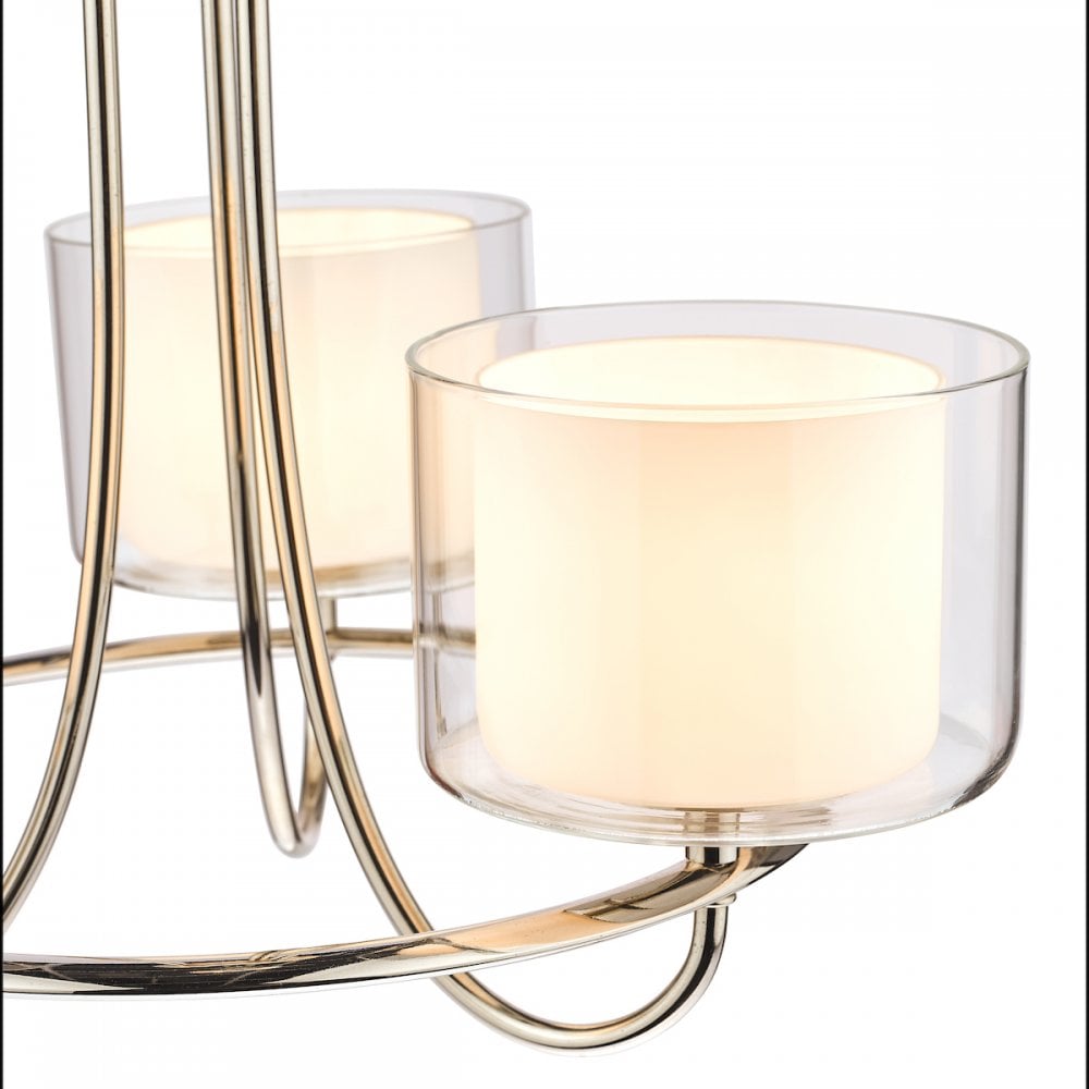 Southwell 3 Light Ceiling Chandelier In Polished Nickel With Glass Shades LA3724943-Q