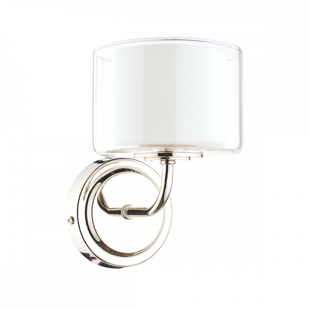 Southwell 1 Light Wall Light In Polished Nickel With Glass Shade LA3724955-Q