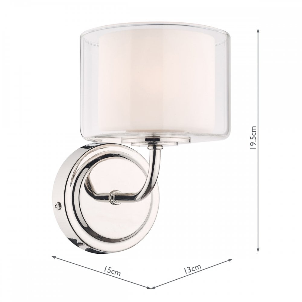 Southwell 1 Light Wall Light In Polished Nickel With Glass Shade LA3724955-Q