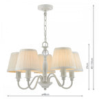 Ellis 5 Light Ceiling Pendant Light In Satin Grey With Shades LA3725830-Q