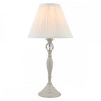 Ellis Spindle Table Lamp In Satin Grey With Shade LA3702783-Q
