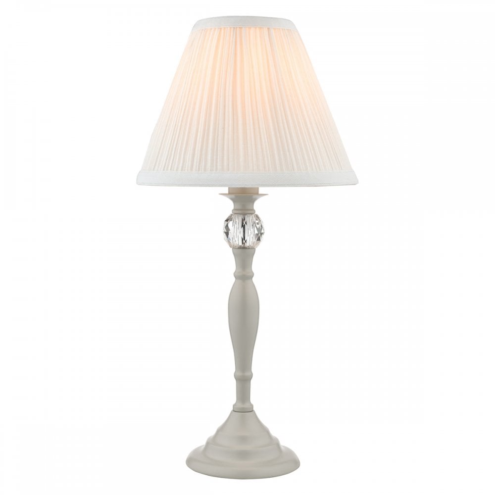 Ellis Spindle Table Lamp In Satin Grey With Shade LA3702783-Q