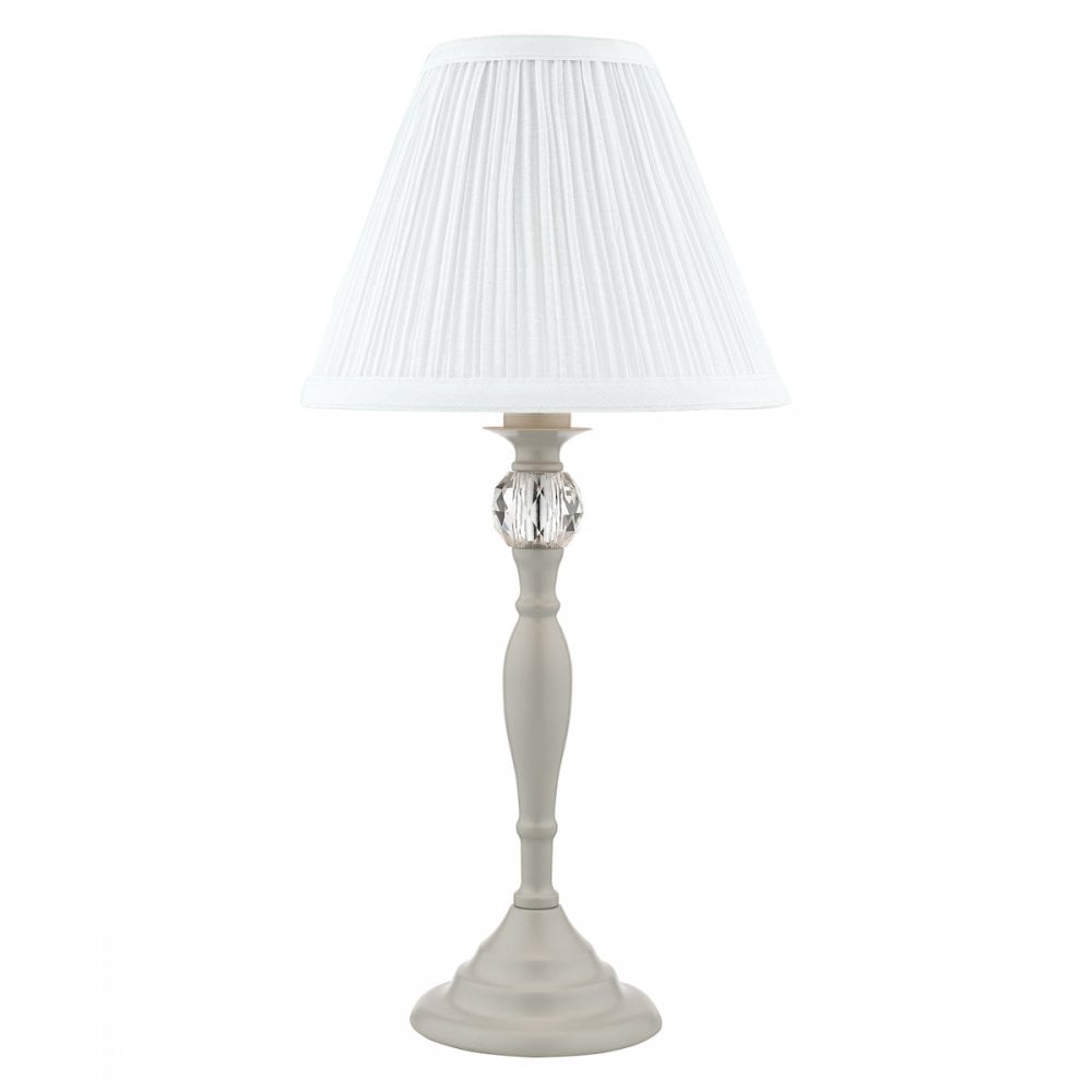 Ellis Spindle Table Lamp In Satin Grey With Shade LA3702783-Q