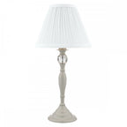 Ellis Spindle Table Lamp In Satin Grey With Shade LA3702783-Q