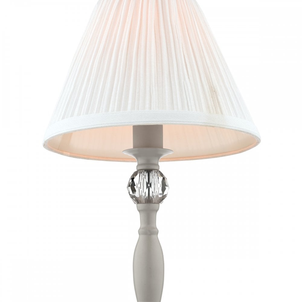 Ellis Spindle Table Lamp In Satin Grey With Shade LA3702783-Q