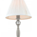 Ellis Spindle Table Lamp In Satin Grey With Shade LA3702783-Q