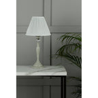 Ellis Spindle Table Lamp In Satin Grey With Shade LA3702783-Q
