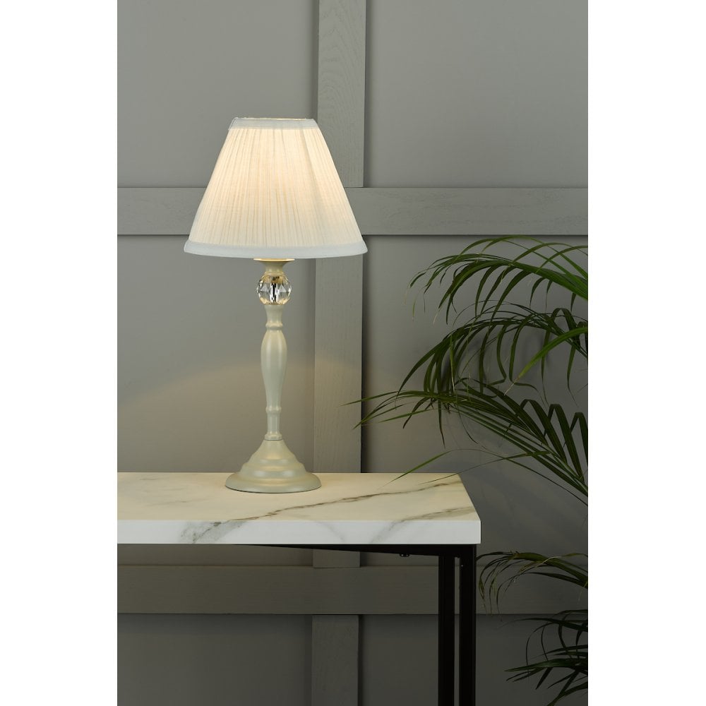 Ellis Spindle Table Lamp In Satin Grey With Shade LA3702783-Q