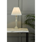 Ellis Spindle Table Lamp In Satin Grey With Shade LA3702783-Q