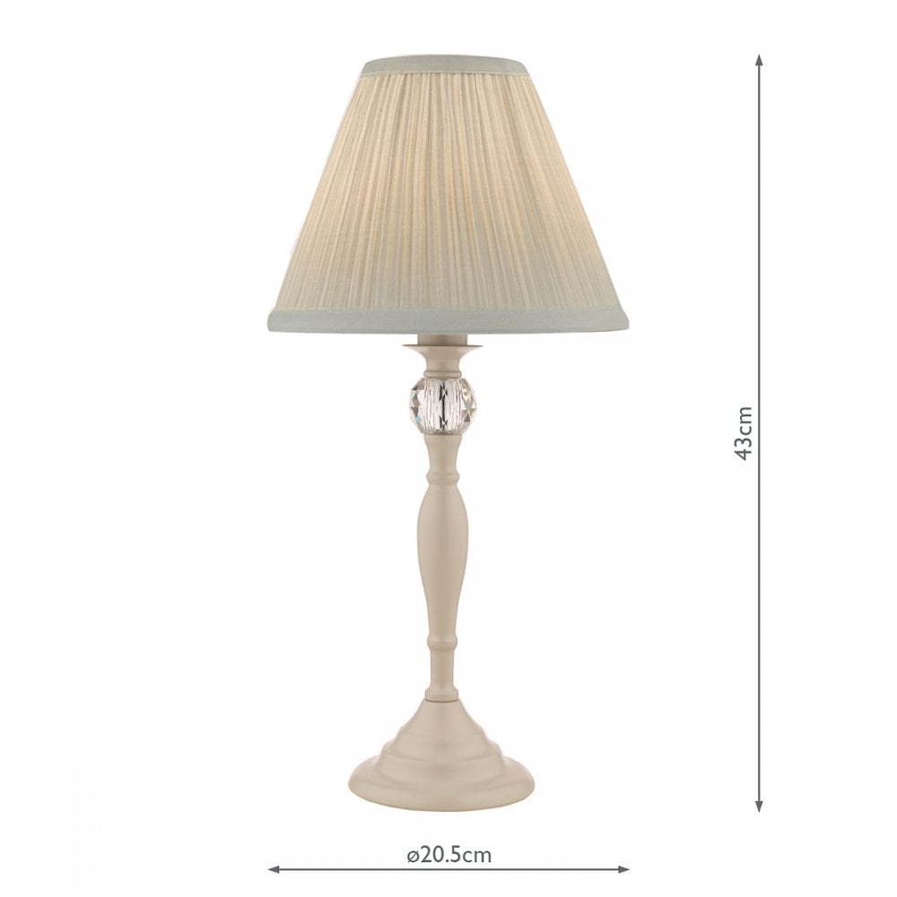Ellis Spindle Table Lamp In Satin Grey With Shade LA3702783-Q