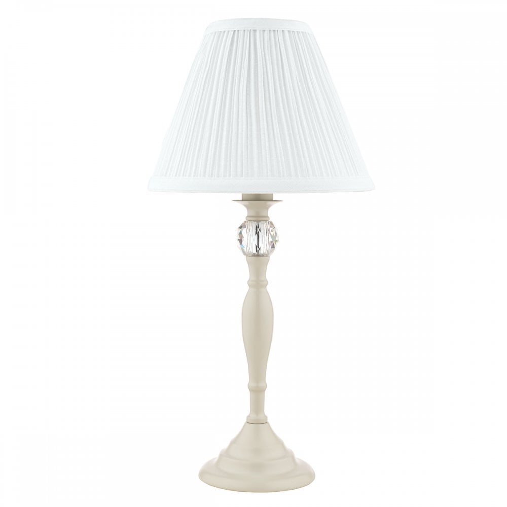Ellis Spindle Table Lamp In Satin Cream With Shade LA3567334-Q