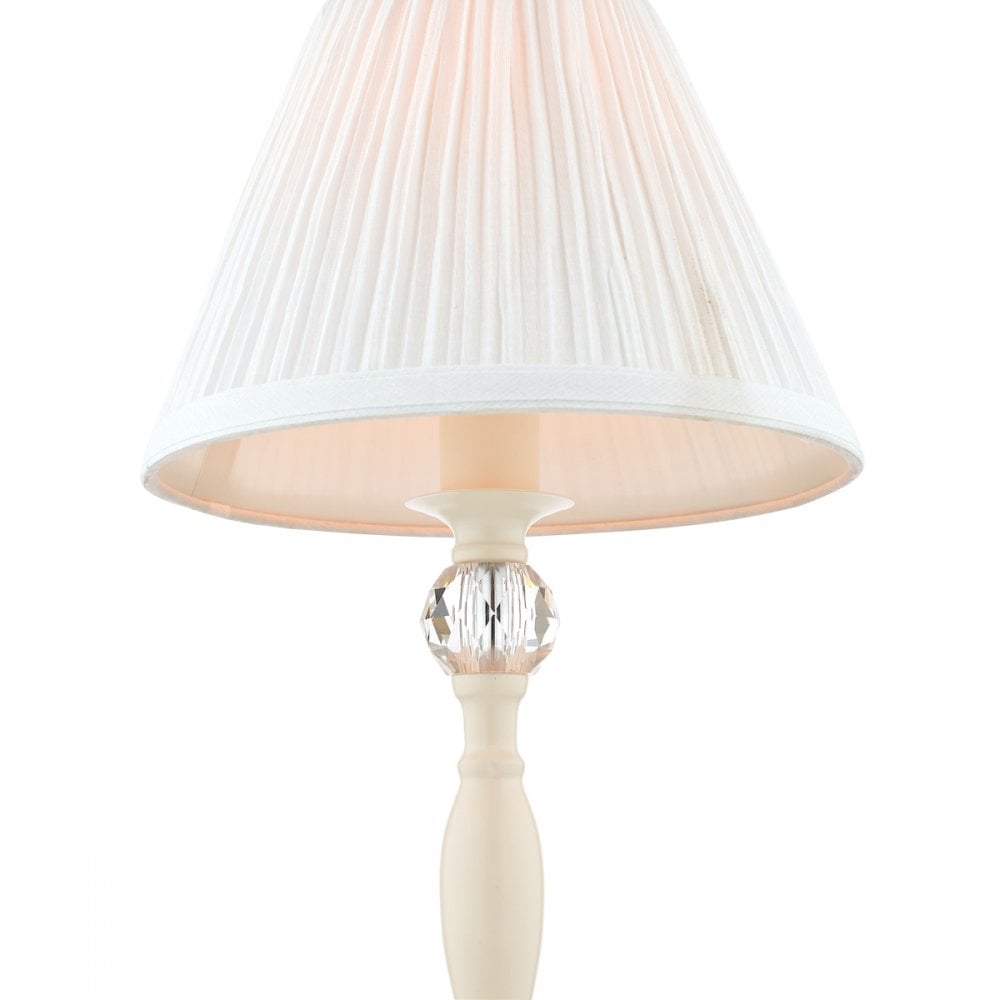 Ellis Spindle Table Lamp In Satin Cream With Shade LA3567334-Q