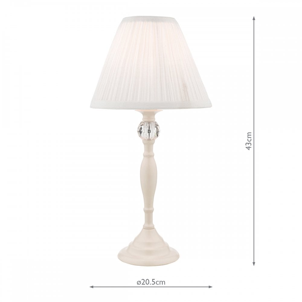 Ellis Spindle Table Lamp In Satin Cream With Shade LA3567334-Q