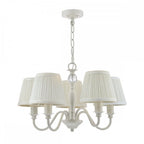 Ellis 5 Light Ceiling Pendant Light In Satin Cream With Shades LA3726687-Q