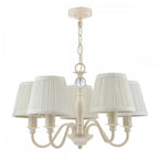 Ellis 5 Light Ceiling Pendant Light In Satin Cream With Shades LA3726687-Q