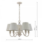 Ellis 5 Light Ceiling Pendant Light In Satin Cream With Shades LA3726687-Q