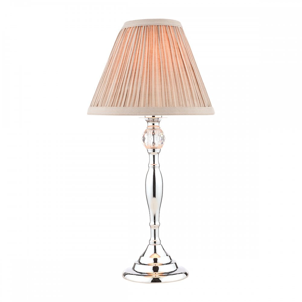 Ellis Spindle Table Lamp In Polished Chrome With Shades LA3724959-Q