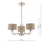 Mulroy 3 Light Ceiling Chandelier In Cream Gold With Natural Shades LA3713736-Q