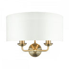 Sorrento Antique Brass 2 Light Wall Light with Ivory Shade LA3727850-Q