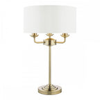Sorrento 3 Light Table Lamp In Antique Brass With Ivory Shade LA3655967-Q