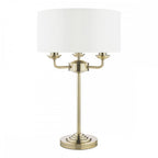 Sorrento 3 Light Table Lamp In Antique Brass With Ivory Shade LA3655967-Q