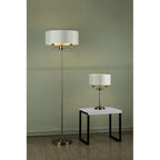 Sorrento 3 Light Floor Lamp In Antique Brass With Ivory Shade LA3622148-Q