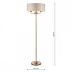 Sorrento 3 Light Floor Lamp In Antique Brass With Ivory Shade LA3622148-Q
