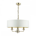 Sorrento Antique Brass 3 Light Armed Fitting Ceiling Light with Ivory Shade LA3621363-Q