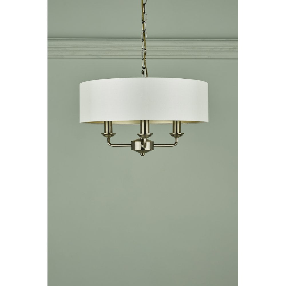 Sorrento Antique Brass 3 Light Armed Fitting Ceiling Light with Ivory Shade LA3621363-Q