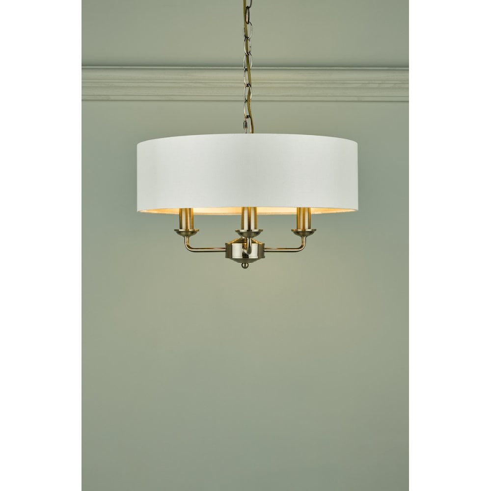 Sorrento Antique Brass 3 Light Armed Fitting Ceiling Light with Ivory Shade LA3621363-Q