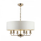 Sorrento 6 Light Ceiling Pendant Light In Antique Brass With Ivory Shade LA3621353-Q