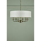 Sorrento 6 Light Ceiling Pendant Light In Antique Brass With Ivory Shade LA3621353-Q