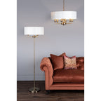 Sorrento 6 Light Ceiling Pendant Light In Antique Brass With Ivory Shade LA3621353-Q